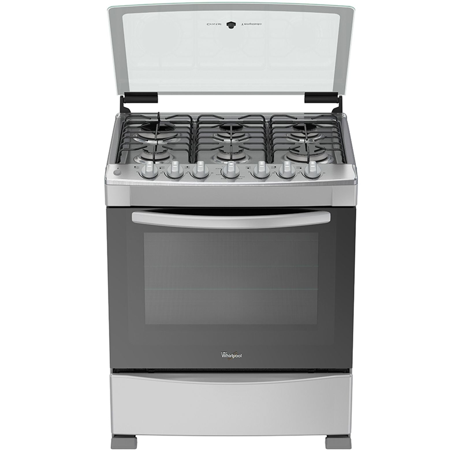 Whirlpool WF7419D estufa Independiente Gas licuado del petróleo (LPG) Gris