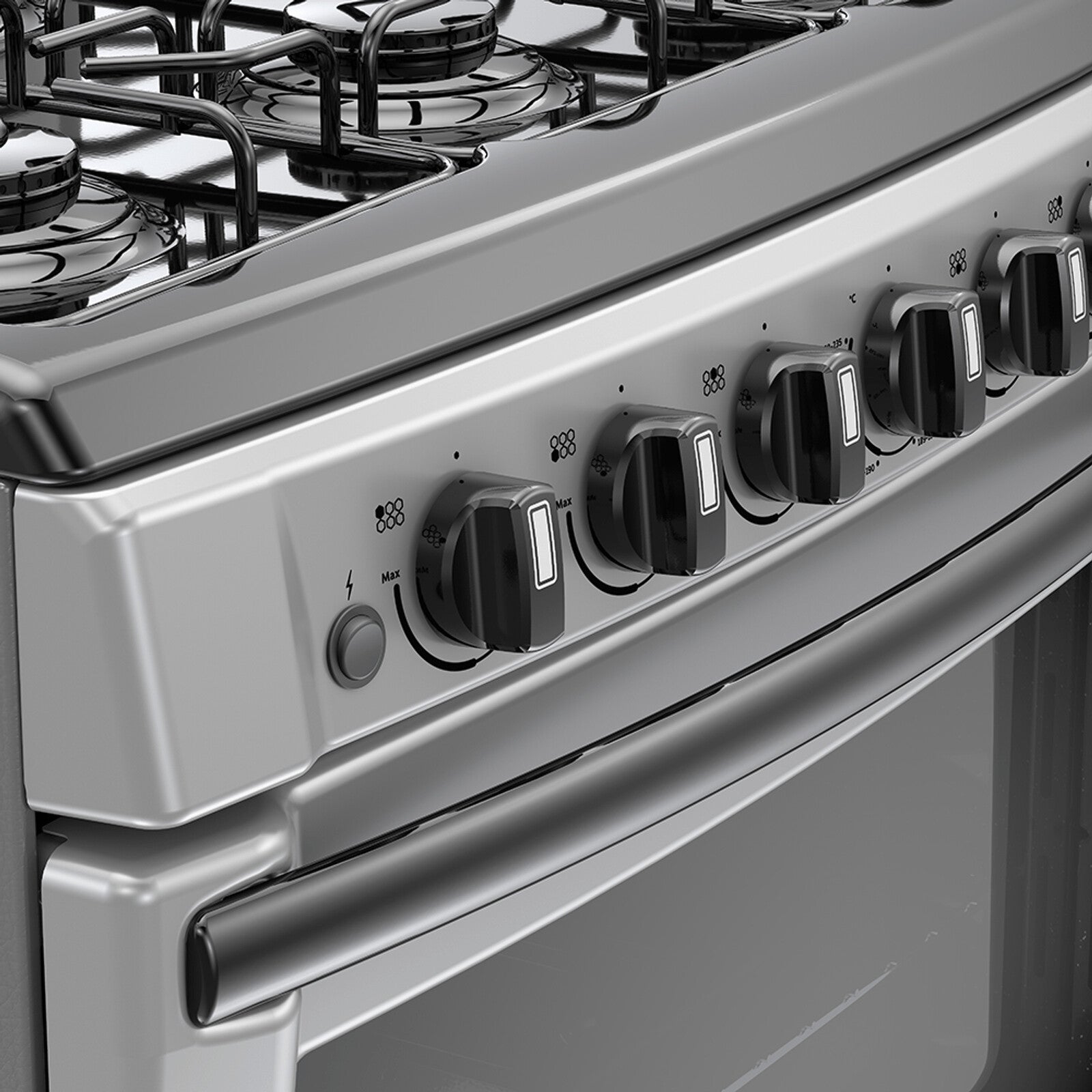 Acros AF5001D cocina Cocina independiente Gas Encimera de gas Negro, Plata