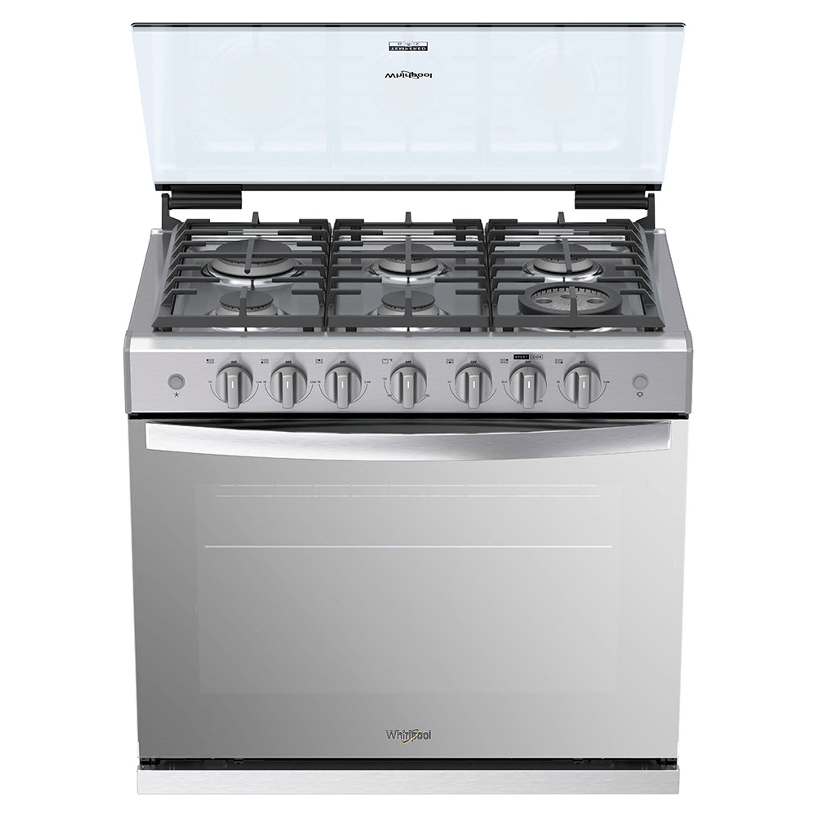 Whirlpool WER5100S estufa Integrado Gas licuado del petróleo (LPG) Gris, Acero satinado