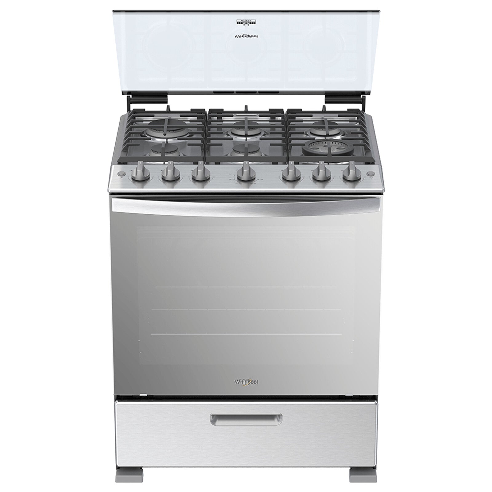 Whirlpool WFR5100S cocina Cocina independiente Electricidad / Gas Encimera de gas Acero inoxidable
