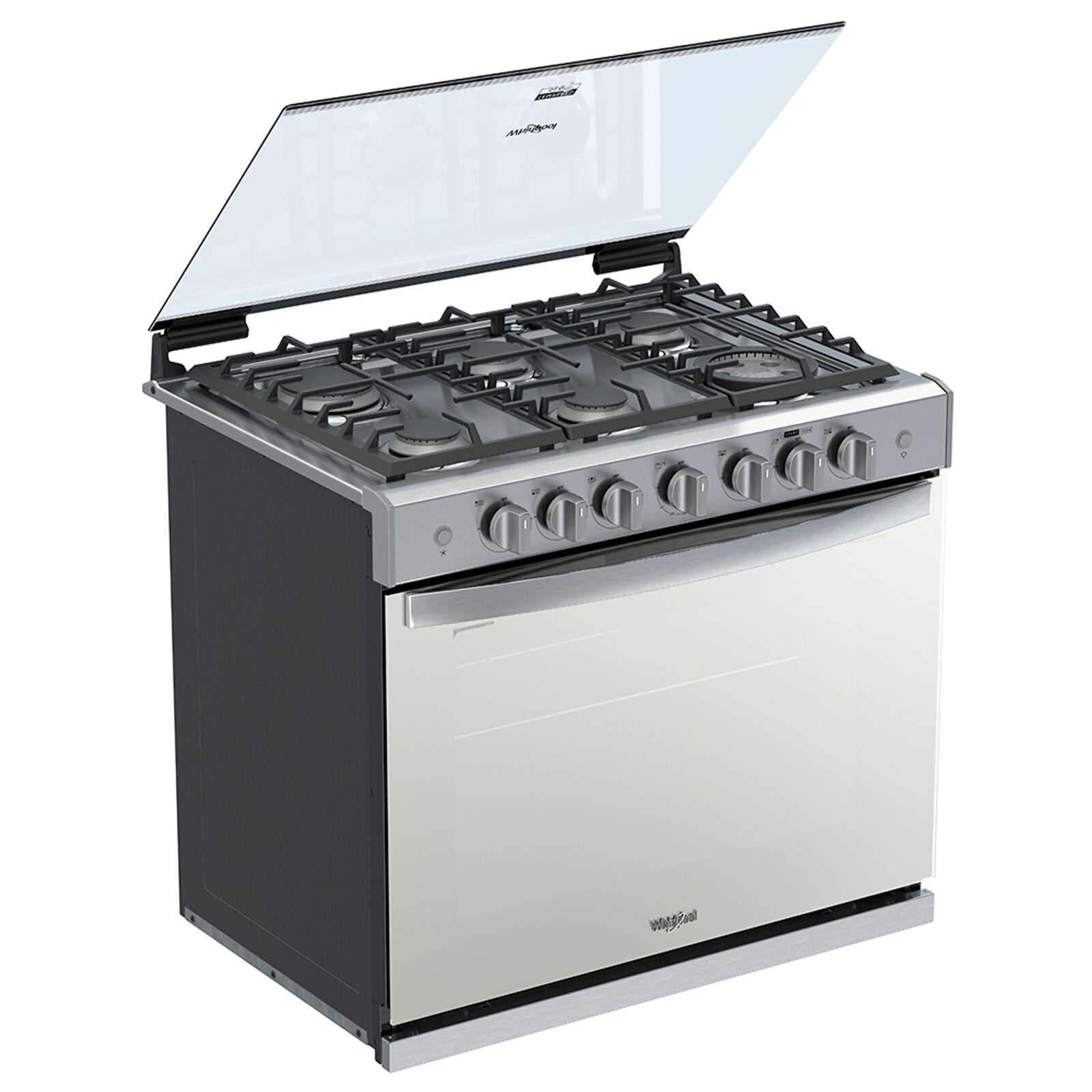 Whirlpool WER5100S estufa Integrado Gas licuado del petróleo (LPG) Gris, Acero satinado