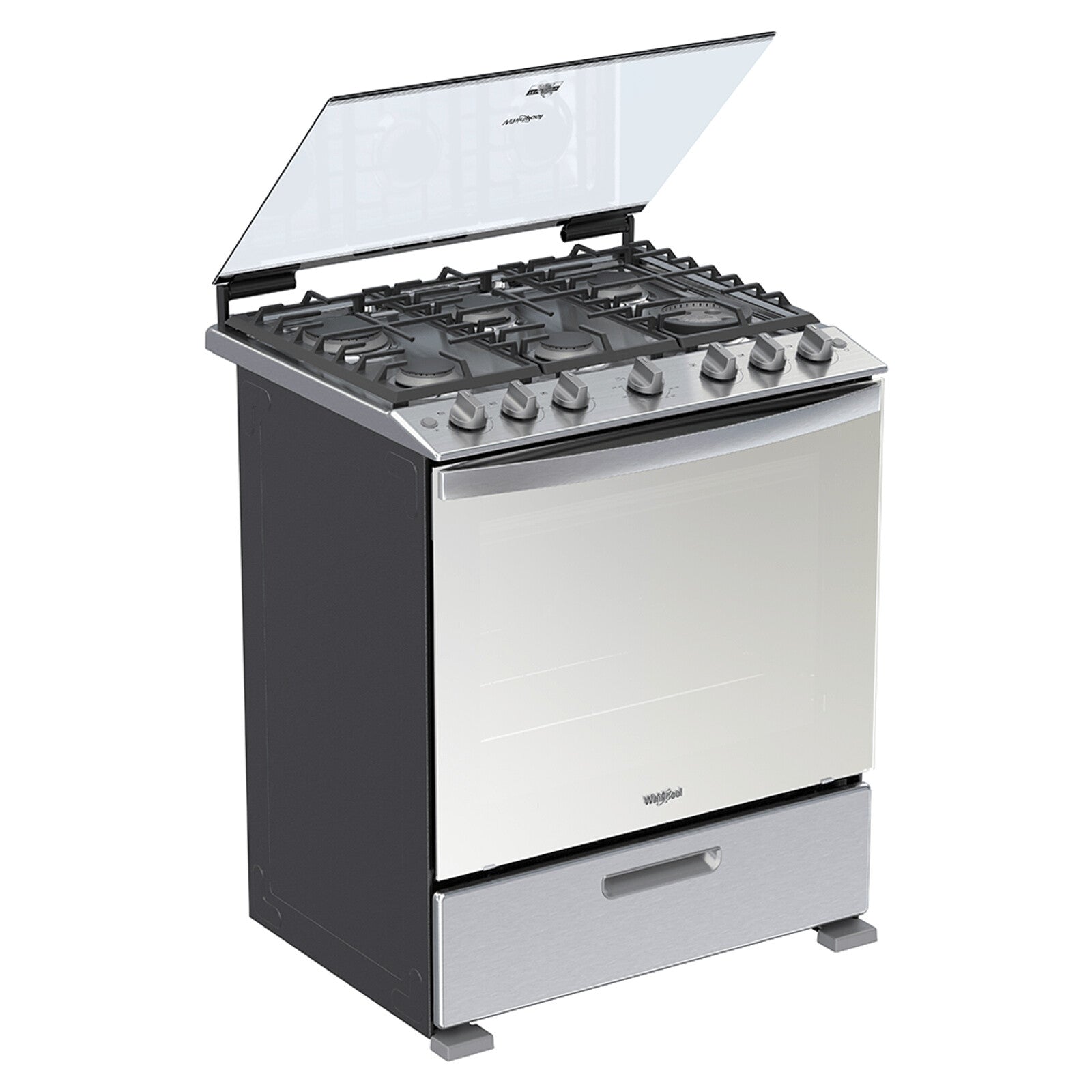 Whirlpool WFR5100S cocina Cocina independiente Electricidad / Gas Encimera de gas Acero inoxidable