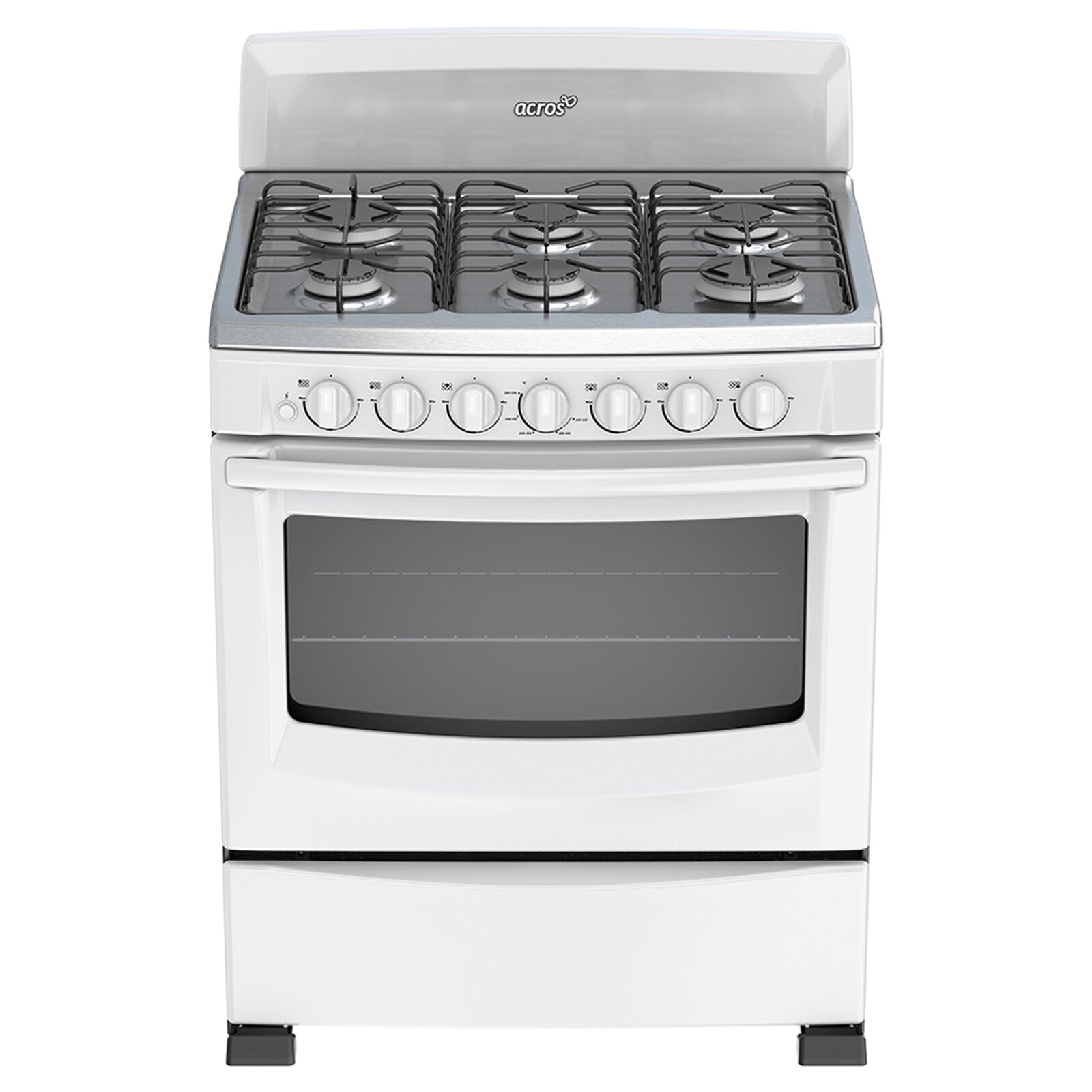 Acros AF5433Q cocina Cocina independiente Gas Encimera de gas Gris, Blanco