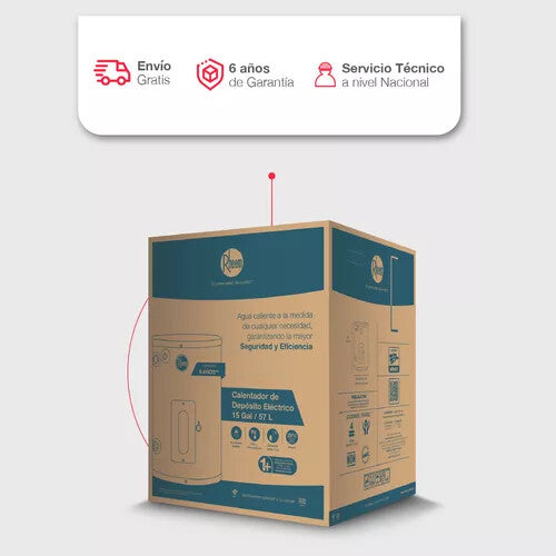 Rheem 89VP15/415529 calentadory hervidor de agua Vertical Depósito (almacenamiento de agua) Gris