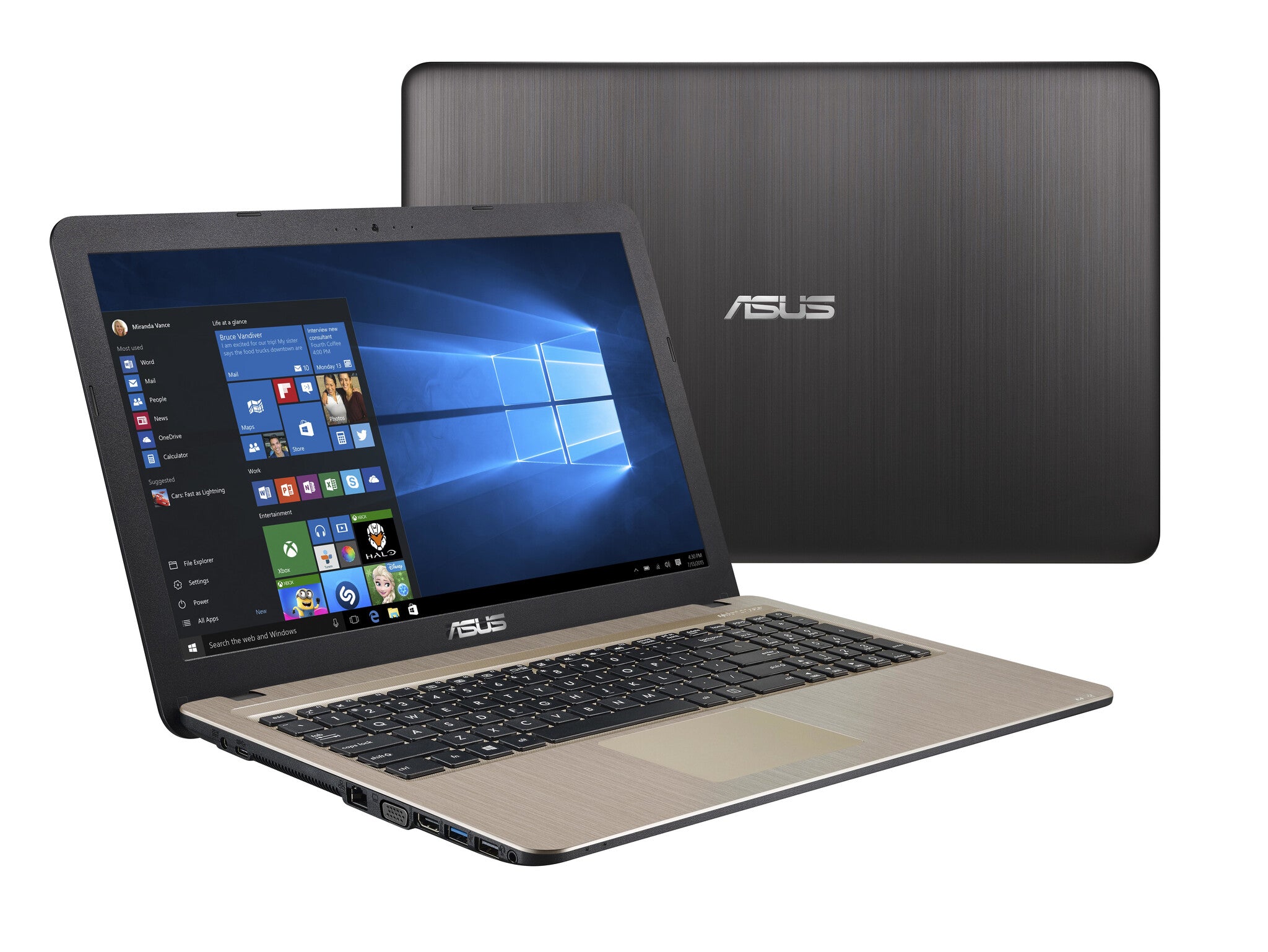 ASUS Vivobook 15 A540NA-GQ058T ordenador portatil Intel® Celeron® N3350 Portátil 39,6 cm (15.6") HD 4 GB DDR4-SDRAM 500 GB Unidad de disco duro Wi-Fi 5 (802.11ac) Windows 10 Home Negro, Chocolate