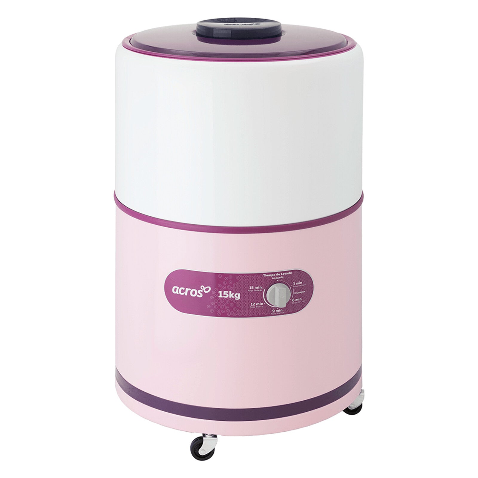 Acros ALF1551ER lavadora Carga superior 15 kg Rosa, Blanco