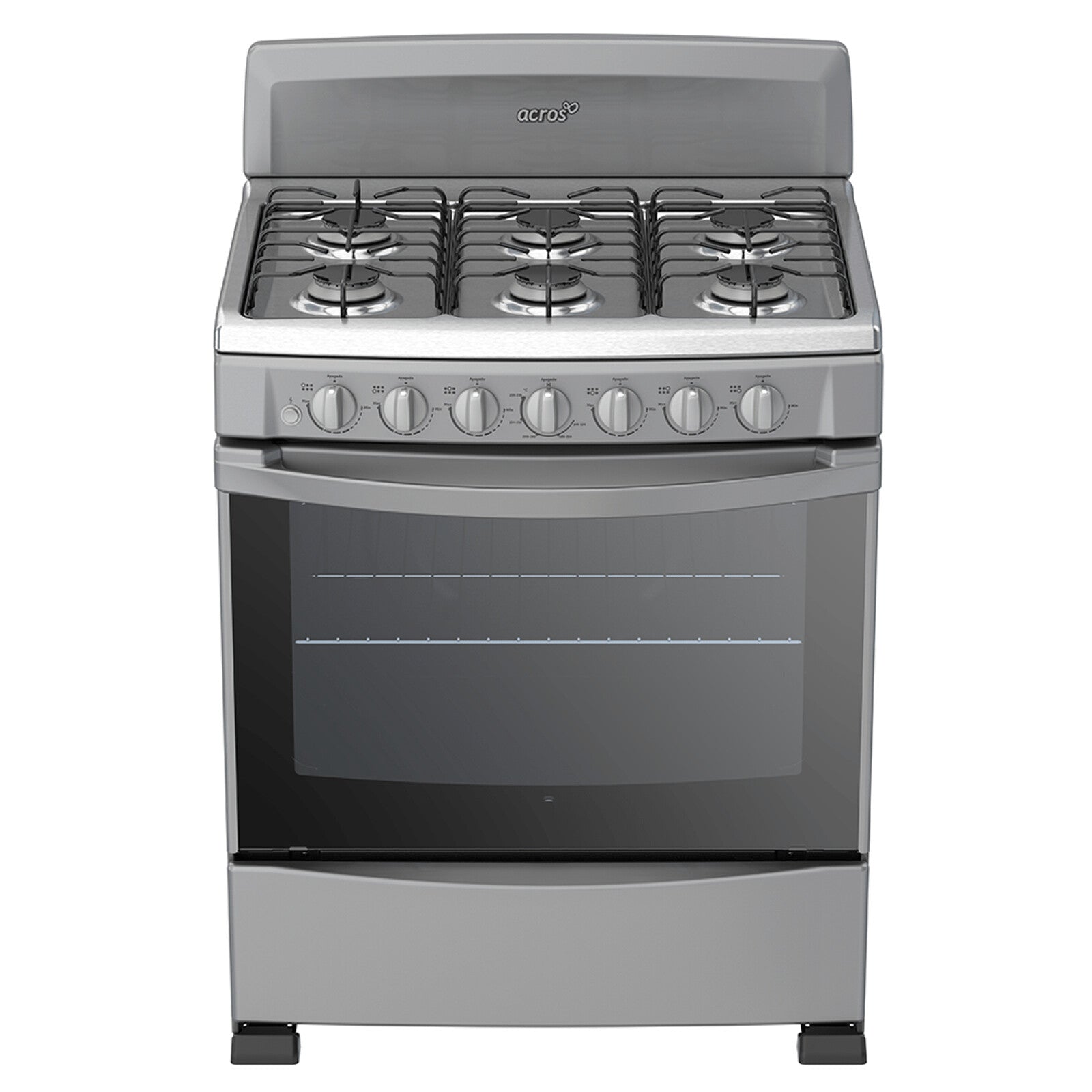 Acros AF5334D cocina Cocina independiente Gas Encimera de gas Acero inoxidable