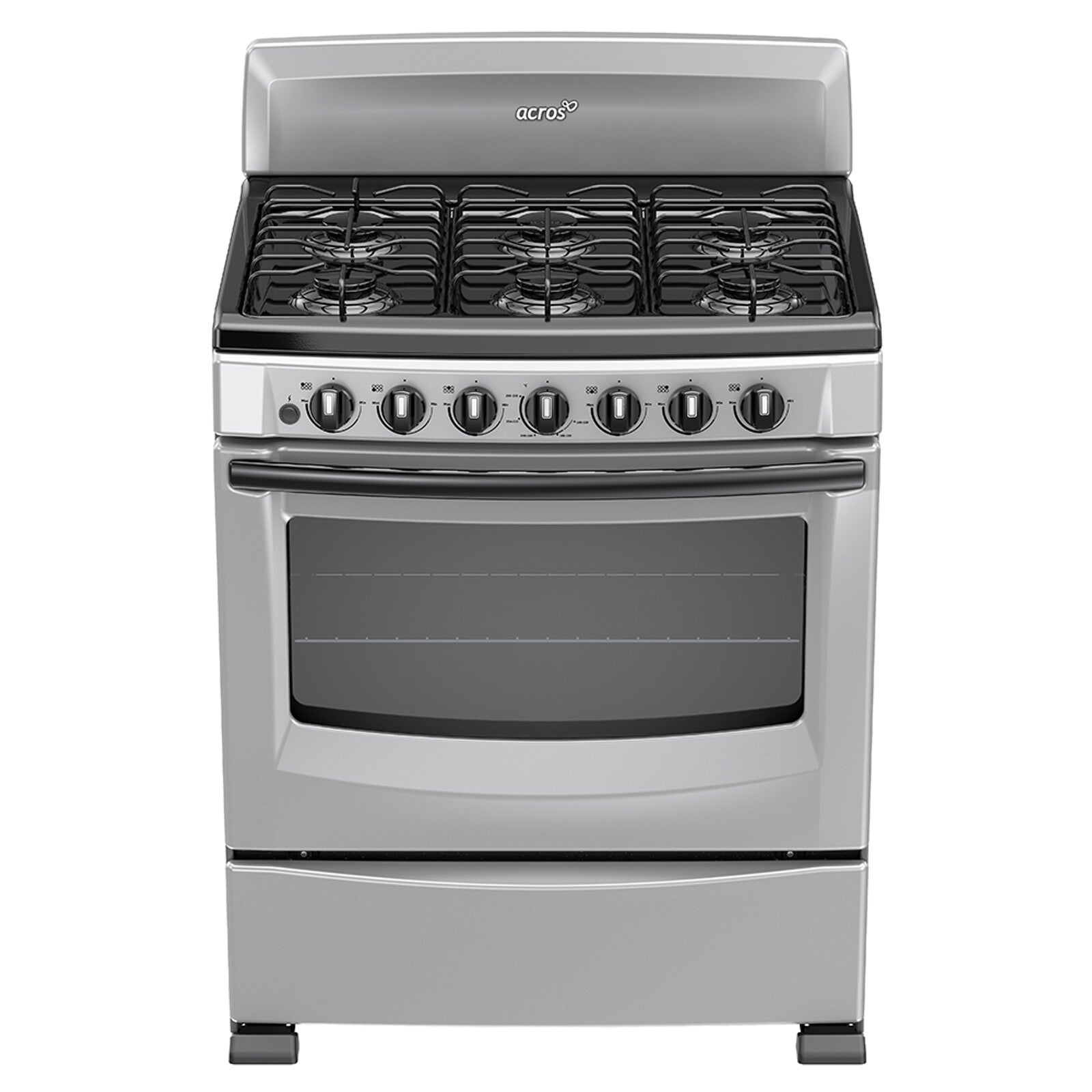 Acros AF5001D cocina Cocina independiente Gas Encimera de gas Negro, Plata